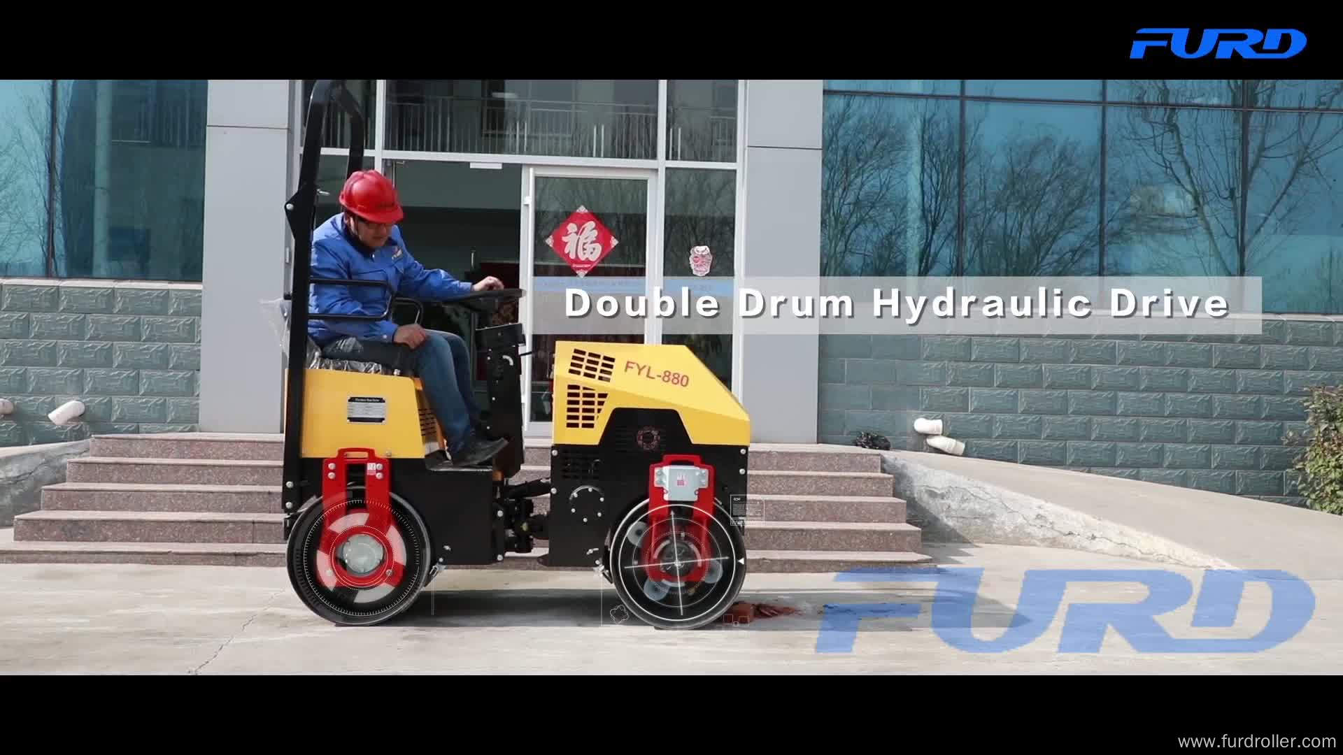 Mini Hydraulic Double Drum Vibratory Roller (FYL-880)