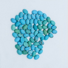 Natural Original Hubei Turquoise Oval Shaped Cabochons