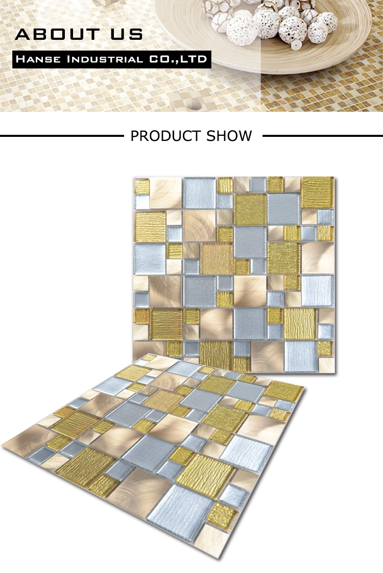 Sweden Style Apartment Bathroom Glass Aluminum Mosaic Tiles Price