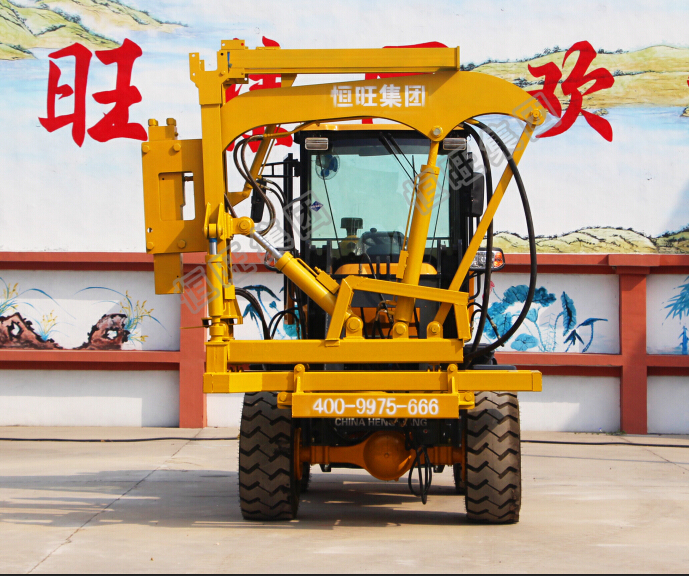 mini mobile pile driver road drilling machine used for highway guardrail installation