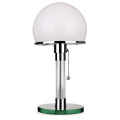 Lámpara de mesa lateral de vidrio blanco LEDER