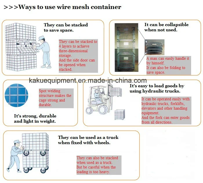 Stackable Foldable Galvanized Steel Welded Heavy Duty Wire Container