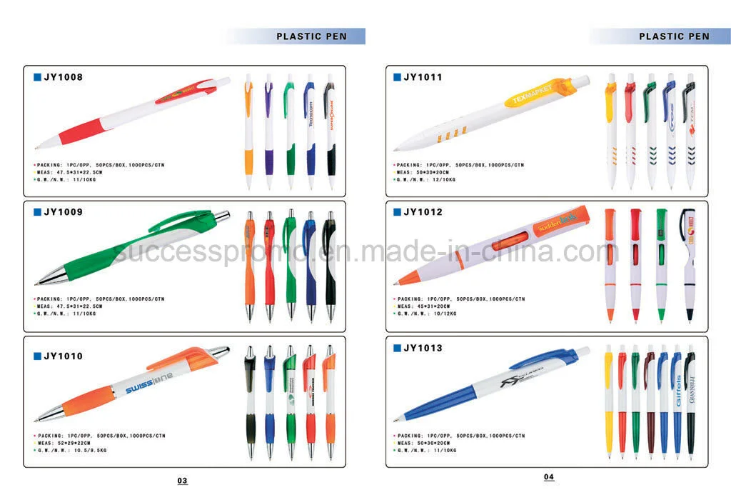 Promotion Plastic Ball Point Pen with Customized Logo