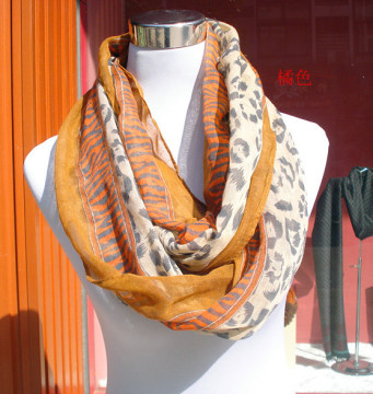 Chinese make western style chiffon scarf leopard print scarf
