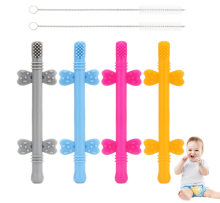 Hollow Teething Tubes with Safety Shield Silicone Teether
