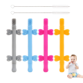 Hollow Teething Tubes with Safety Shield Silicone Teether