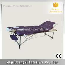 Salon OEM 3-fold aluminum/wooden portable adjustable massage table massage bed-masa de masaj