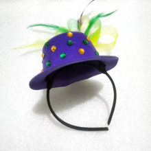 Mardi Gras Fascinator Hat Headband - New Orleans Mardi Gras Costume Accessory