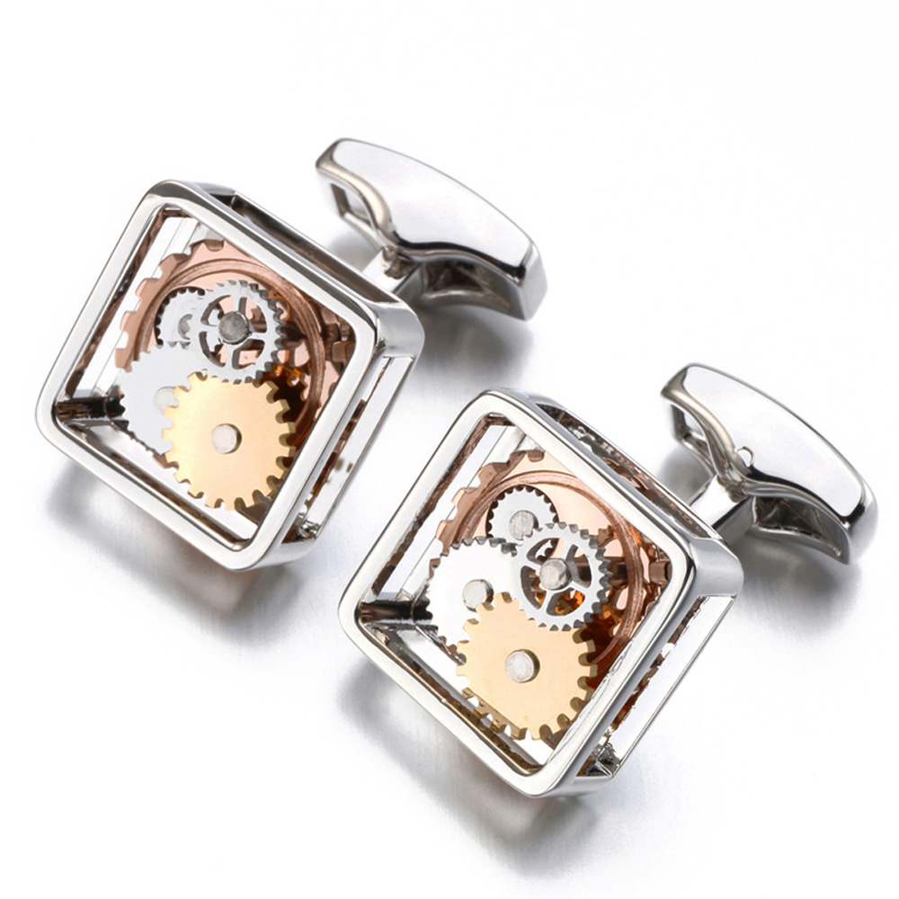 men's luxury square watches movement cufflinks gold rose gold men gear cufflinks custom cuff link wholesale