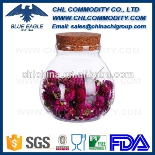 FDA glass canister with glass lid