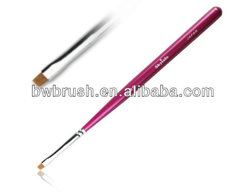 2013 New Product Synthetic Hair & Preal Rose Handle Paint Brush(Flat) 501# Nail Art Brush