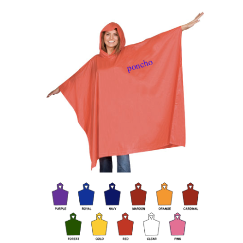 Werbeanbringung Logo Regenponcho / Regenmantel als Geschenk