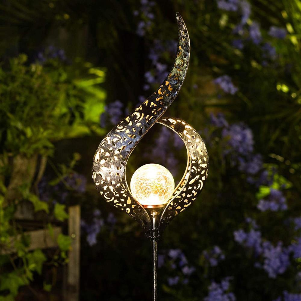 Garden Crackle Glass Globe Stake Lights