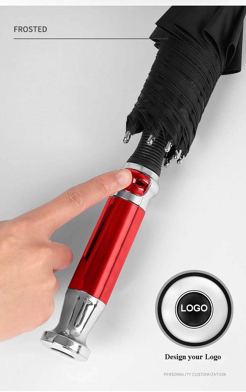 Promotional Windproof Color Fiberglass Ribs Straight Rolls Royce Golf Umbrella