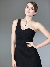 Jennifer Aniston Sexy Black One Shoulder Formal Gonw Red Carpet Evening Dress 2010 Golden Globe Awards TPD219