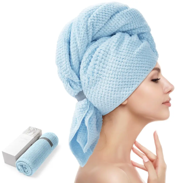 fleece hair wrap towel turban with Elastic band