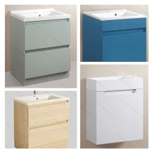 White Wooden Vanity Small Bathroom Cabinets