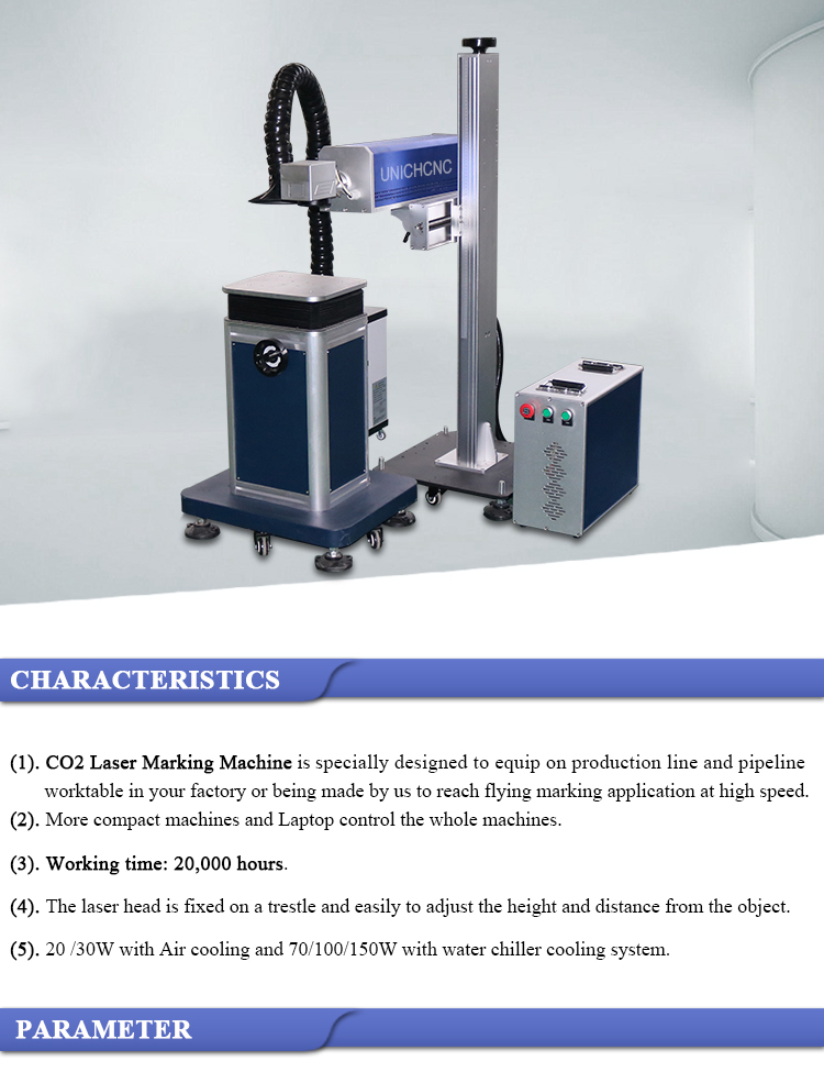 Portable rf 20w 30w 100w co2 laser marking machine 20w 100w