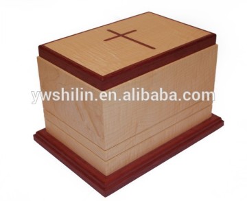 Wooden casket,carved wood urns for pets / wood carved caskets