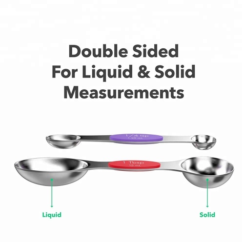 Juego de cucharas de medición magnética apilable premium