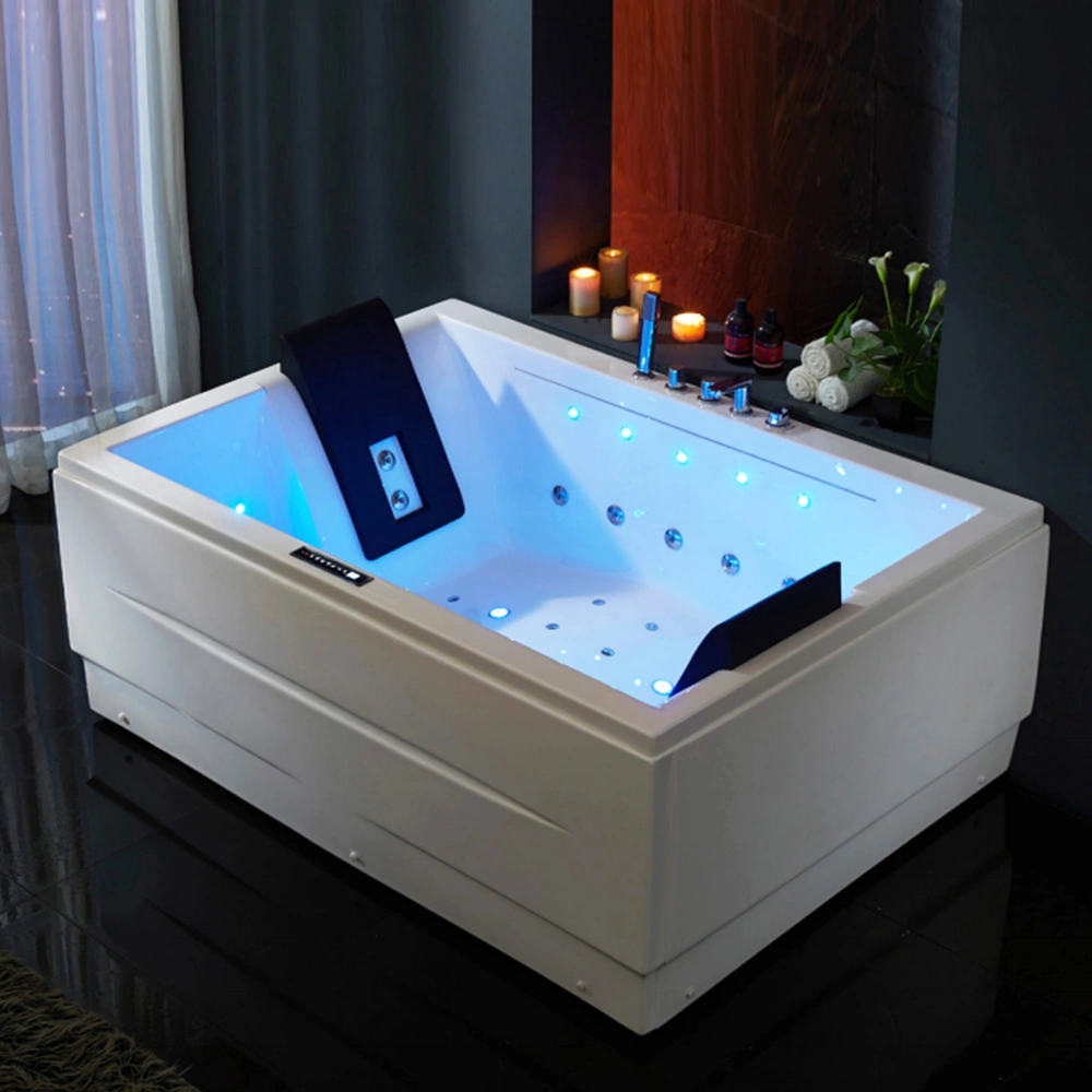 Modern Colored Air Jets Luxury Hotel 2 Person Massage Bathtub