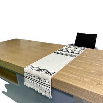 cotton geometric printed decoration long boho table runner