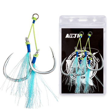 Luminous Flasher Shore Jigging Assist Hook Twin Double Assist Jig Fishing Kit BKK8062