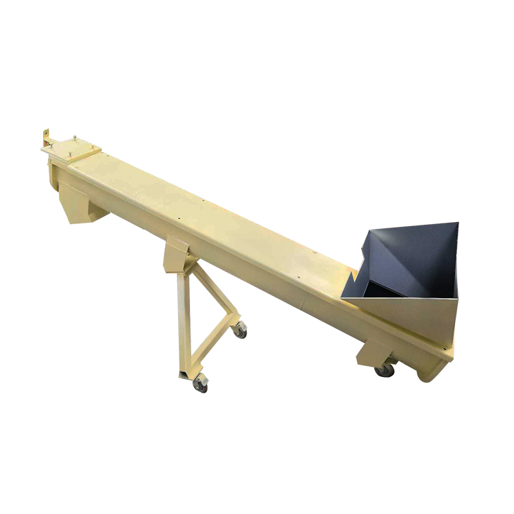 Inclined flexible screw conveyor