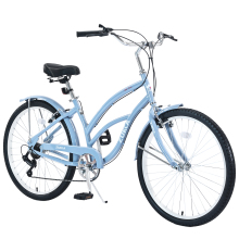 7-Speed Women's and Men's Beach Cruiser Bicycles in 26\" Multiple Colors