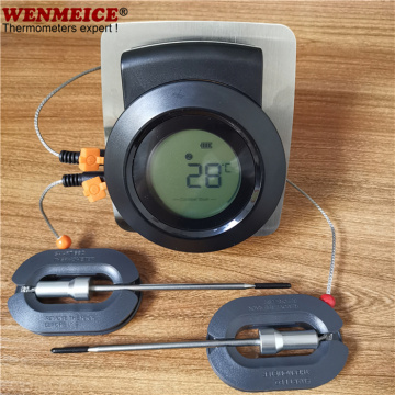 Bluetooth draadloze dubbele sonde vleesthermometer voor BBQ-grilldeksel