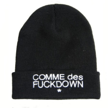 Fitted Embroidered Black Beanies Hat (BS009SST)