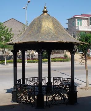 the garden decorated the pavilion