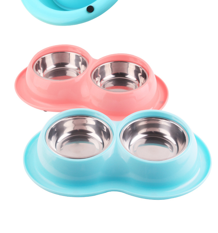 stainless steel leak-proof anti-ant insect eating cat food bowl non-slip utensils Pet dog bowl