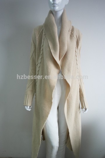 fashion ladies long cardigan with hoody winter & autumn women wear coat sweater