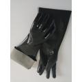 Black PVC gloves smooth finish interlock liner 16"