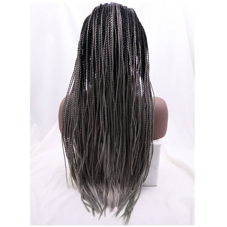 wholesale jumbo glueless transparent micro braided cornrow lace wig twist for black women pre braided wig