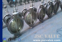 Wafer eccentric metal seat butterfly valve bare shaft