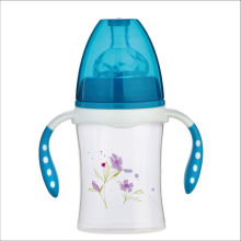OEM 240ml PP baby bottle with 2-color handle