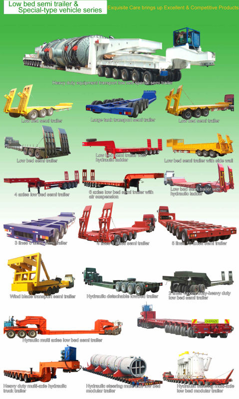 Low Loader /Lowbed Semi Trailer / Crane / Excavator Trailer