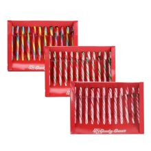 Wholesale Christmas Candy Boxes: Clear Texture Candy Canes in Red, White & Rainbow Styles