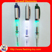 Led Blink Aluminum Retractable Ballpoint Flashing Light Pen