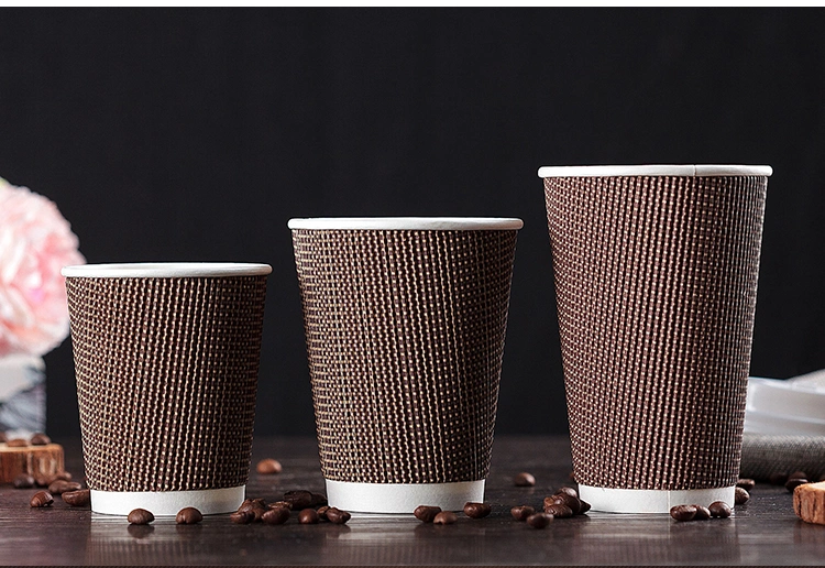 Disposable Coffee Cup with Lid Thick Corrugated Cup with Hot Drink Cup, Can Be Customized