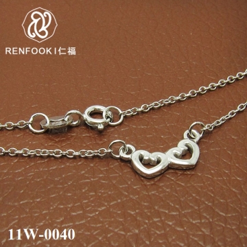 Unique double heart 925 silver jewellery pendant necklaces