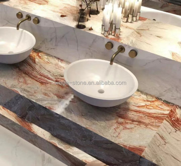 Natural Luxury: Monica Red Rosalia Marble Bathroom Countertops Design