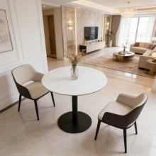 Modern Round Dining Table with Durable Sintered Stone