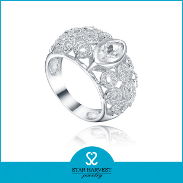 925 silver white stone evil eye ring