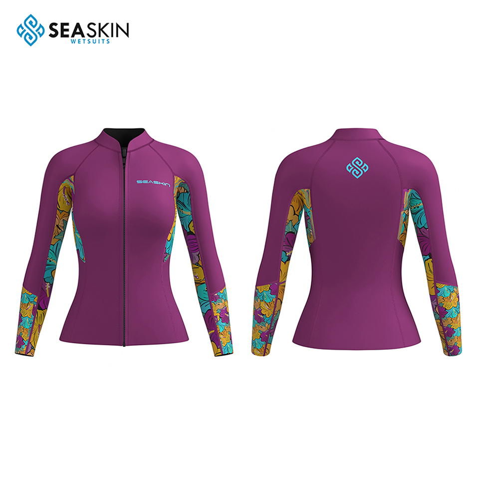 Seackin 2mm Γυναίκες Surfing Jacket Κρατήστε ζεστό ύφασμα