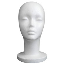Mannequin Head, Female Styrofoam Mannequin Manikin Head Model Foam Wig Hair Glasses Display