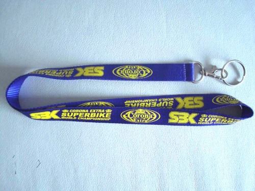 Blue Color Silkscreen Printed Lanyard with Custom Logo