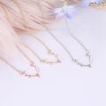 Golden antler silver deer clavicle Necklace simple fashion elk head rose gold alloy adjustable lovely animal Necklace women